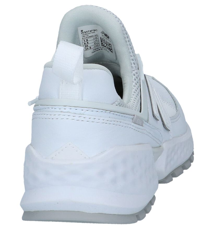 New Balance 574 Baskets basses en Blanc en cuir (238180)