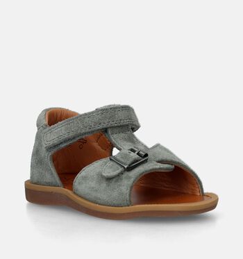 Pom d'Api Sandales Cognac/Vert