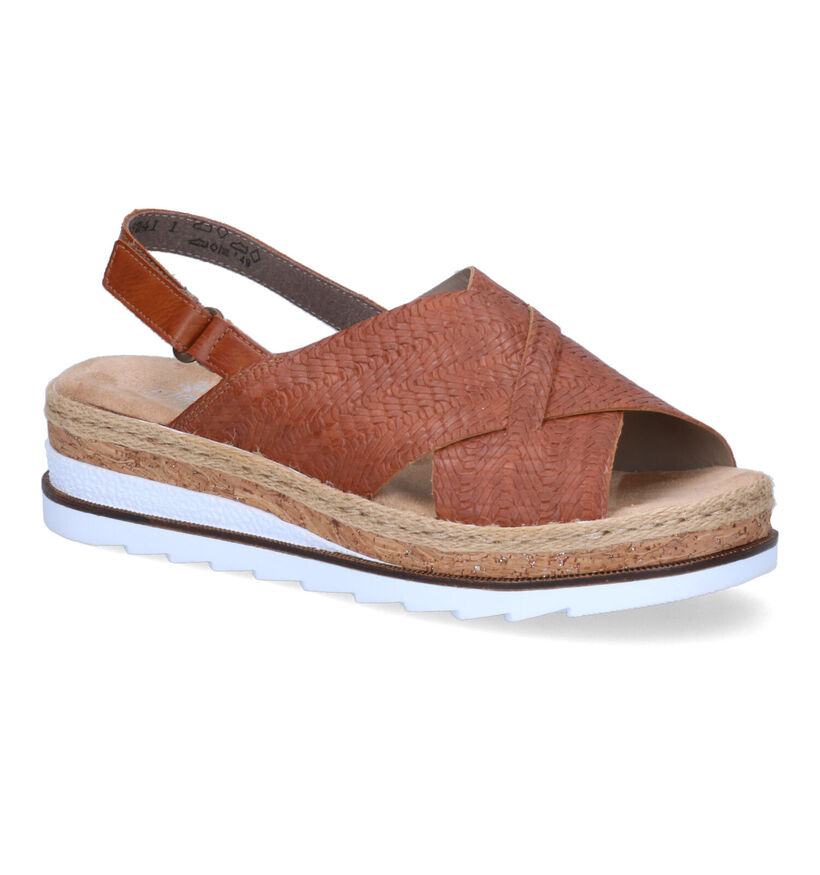Rieker Cognac Sandalen met sleehak voor dames (339067)