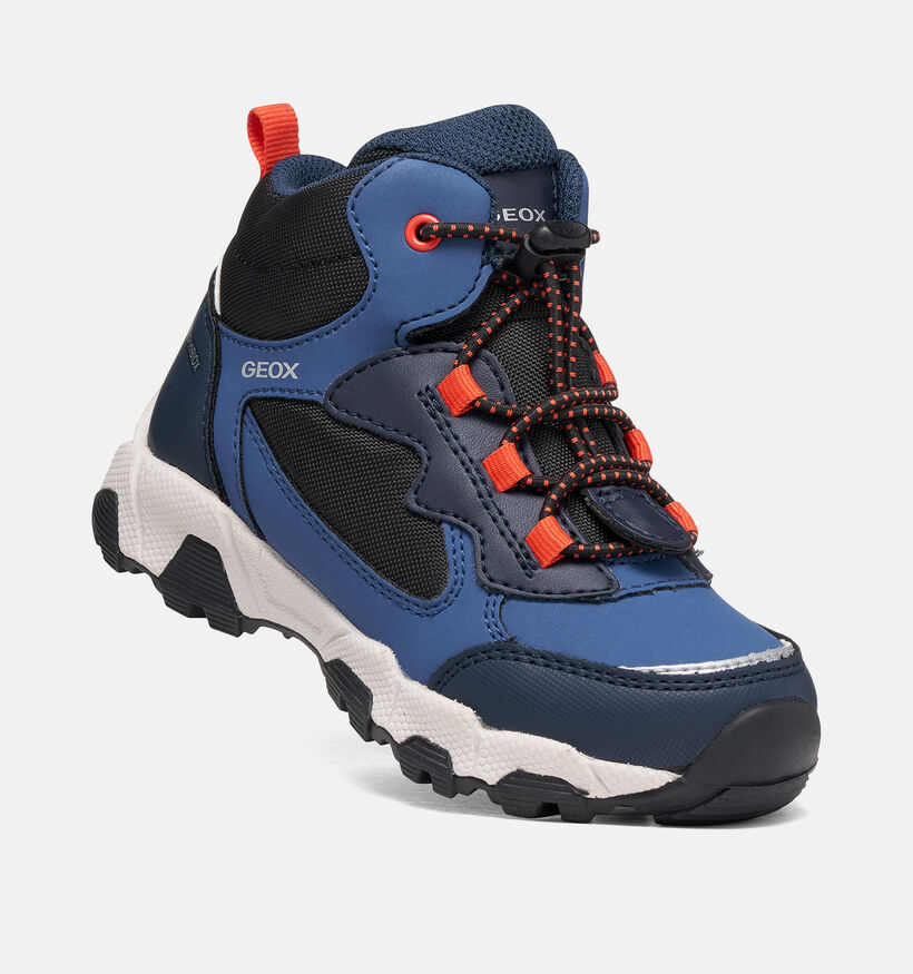Geox Magnetar Boots &agrave; lacets en Bleu pour gar&ccedil;ons (376235) - pour semelles orthop&eacute;diques