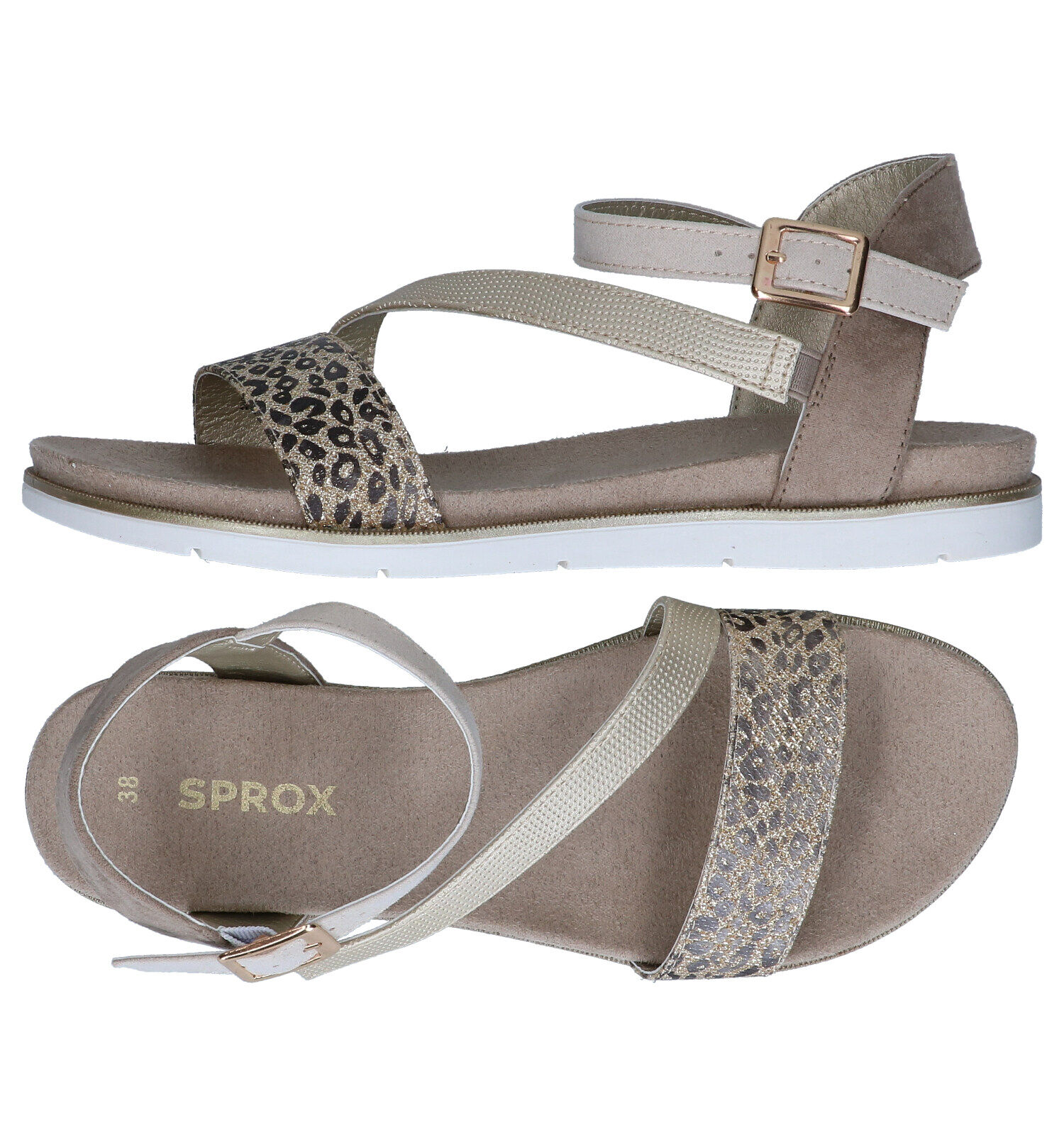 Sprox Taupe Sandalen Dames Sandalen Online op TORFS.BE