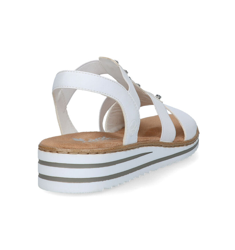 Rieker Witte Sandalen met sleehak voor dames (339057)