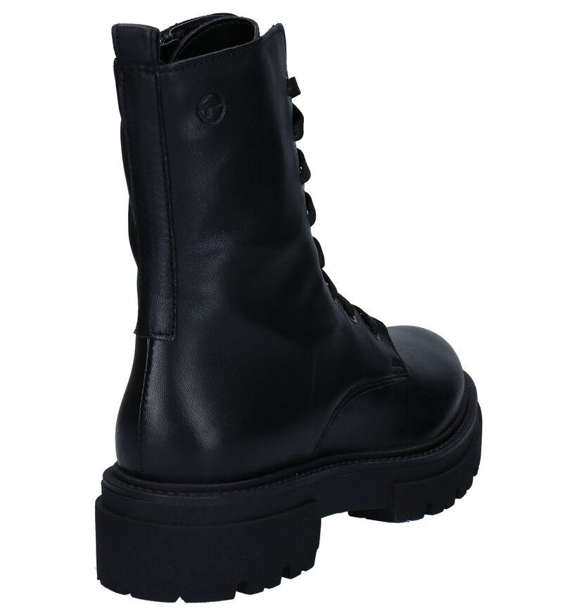 Tamaris Boots à lacets en Noir en cuir (290908)