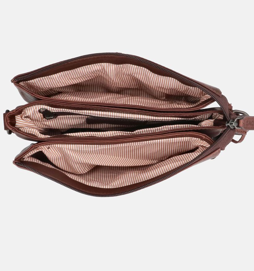 Saccoo Tre Donkerbruine Crossbodytas voor dames (381981)