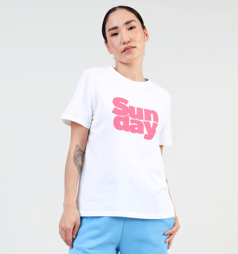 Pieces Pia Witte T-shirt voor dames (349430)