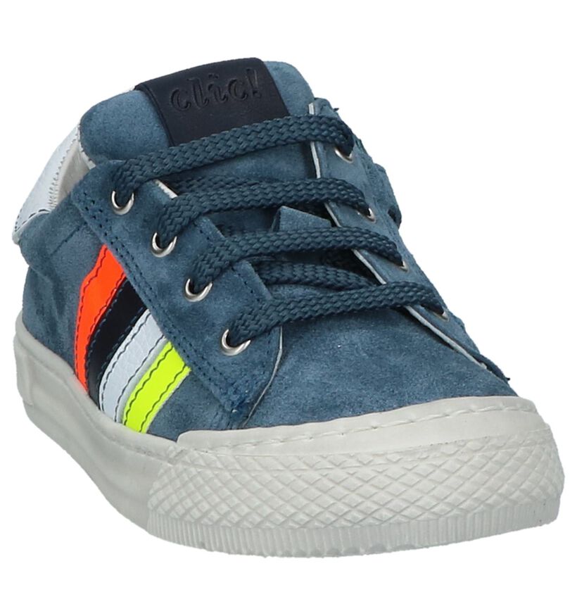 Blauwe Sneakers Rits & Veter Clic!, , pdp
