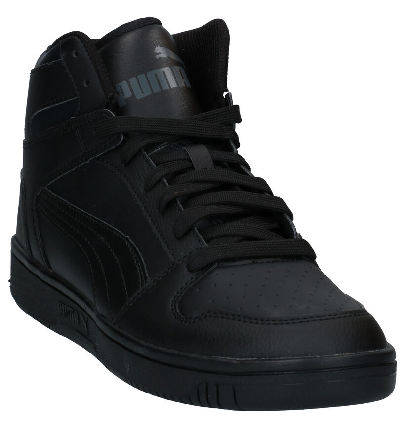 Puma Rebound Layup SL Baskets en Noir en simili cuir (307174)