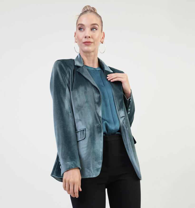 Vila Cam Blazer en velours en Vert pour femmes (332550)