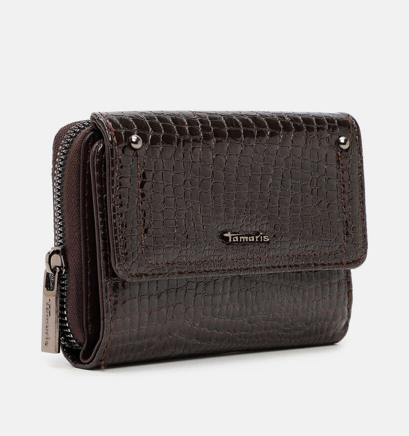 Tamaris Marina Snake Porte-monnaie zipp&eacute; en Brun fonc&eacute; pour femmes (378797)