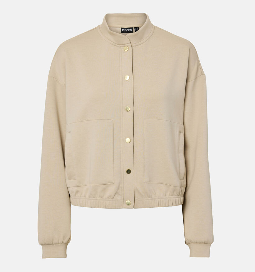 Pieces Talia Sweat Bomber Manteau en Beige pour femmes (369206)