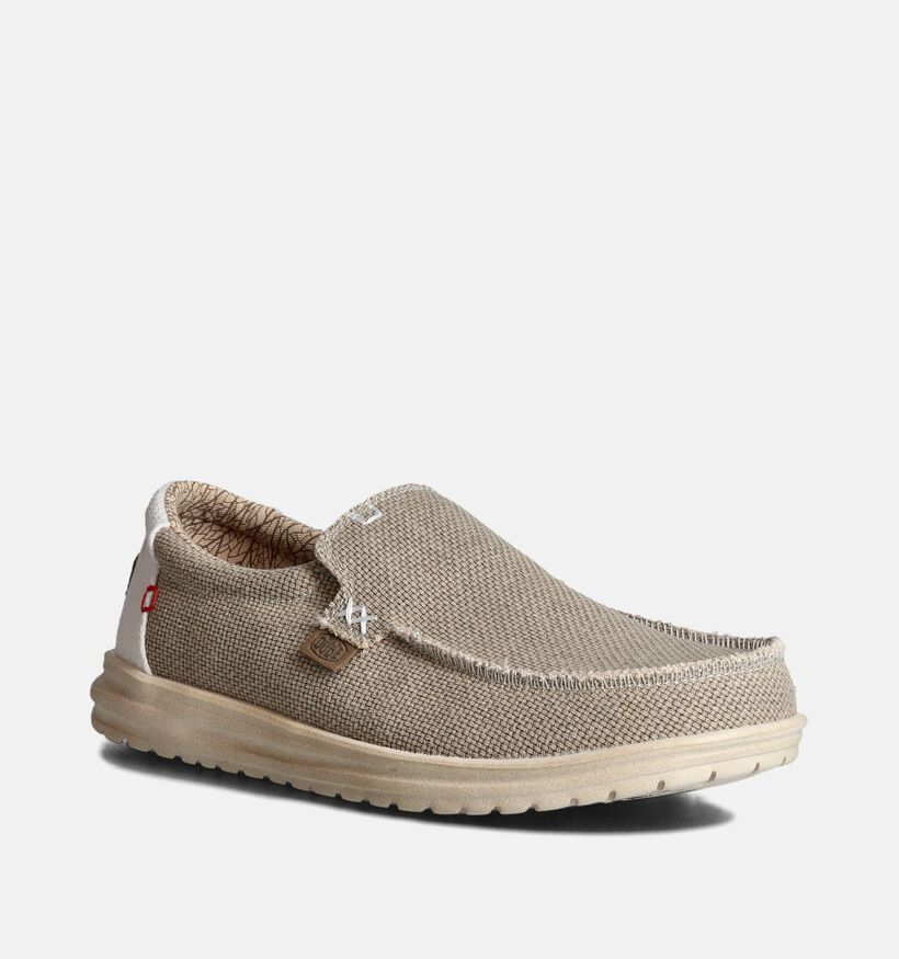 HEYDUDE Mikka Braided Chaussures à enfiler en Beige pour hommes (353466) - pour semelles orthopédiques