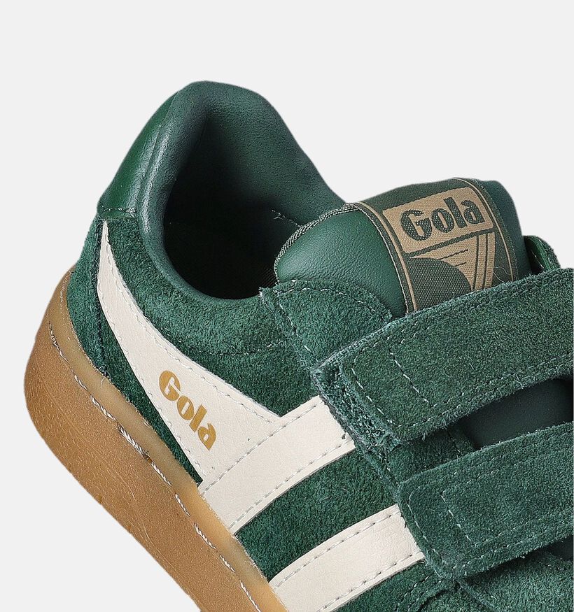 Gola 618 Hawk Suede Strap Baskets en Vert pour filles, garçons (352365) - pour semelles orthopédiques