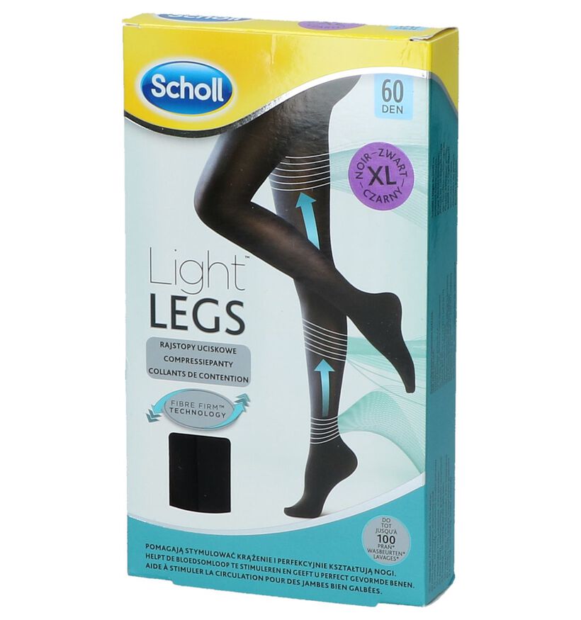 Maat XL Zwarte Panty Scholl Light Legs 60 DEN, , pdp