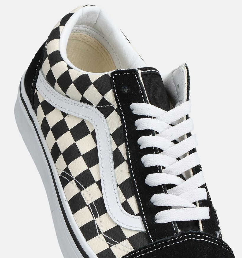 Vans Old Skool Checkerboard Zwarte/Ecru Sneakers voor heren (360216)