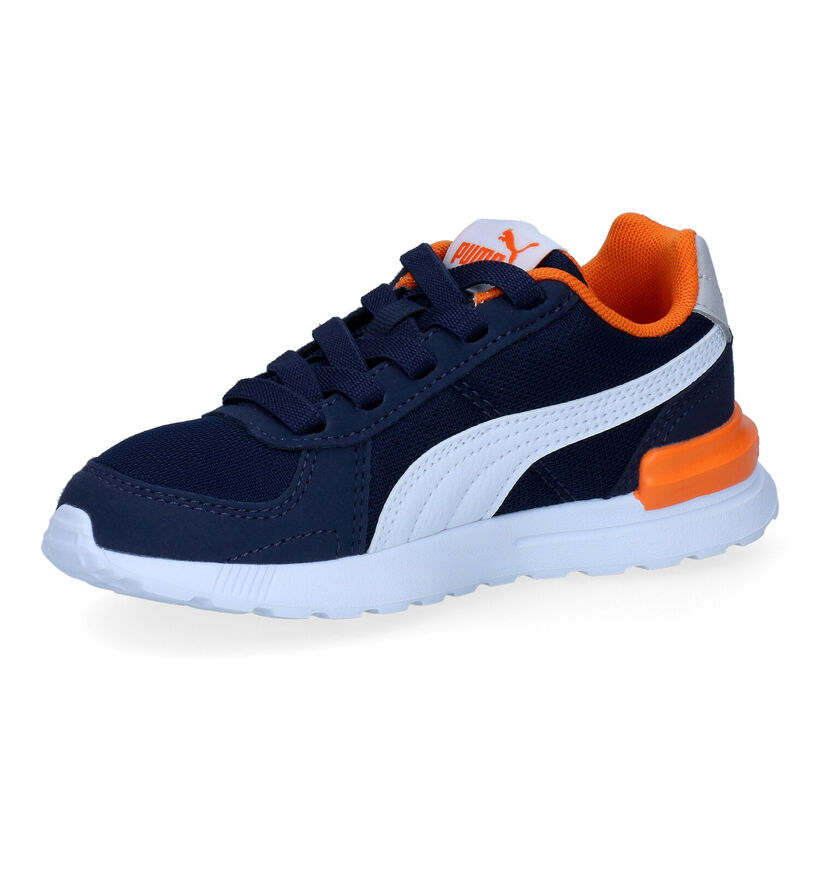 Puma Graviton Baskets en Bleu pour garçons (301824) - pour semelles orthopédiques