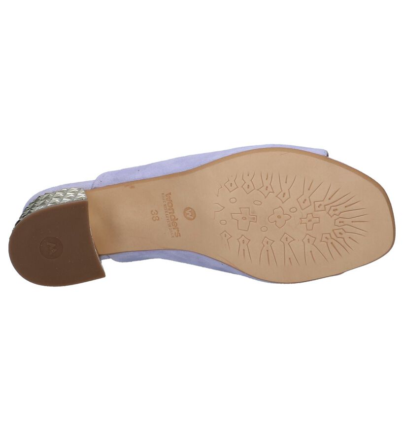 Wonders Nu-pieds à talons en Violet clair en daim (235718)