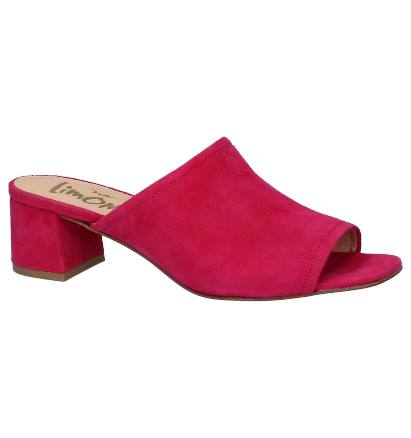 Via Limone Nu-pieds à talons en Rose fuchsia en daim (235690)