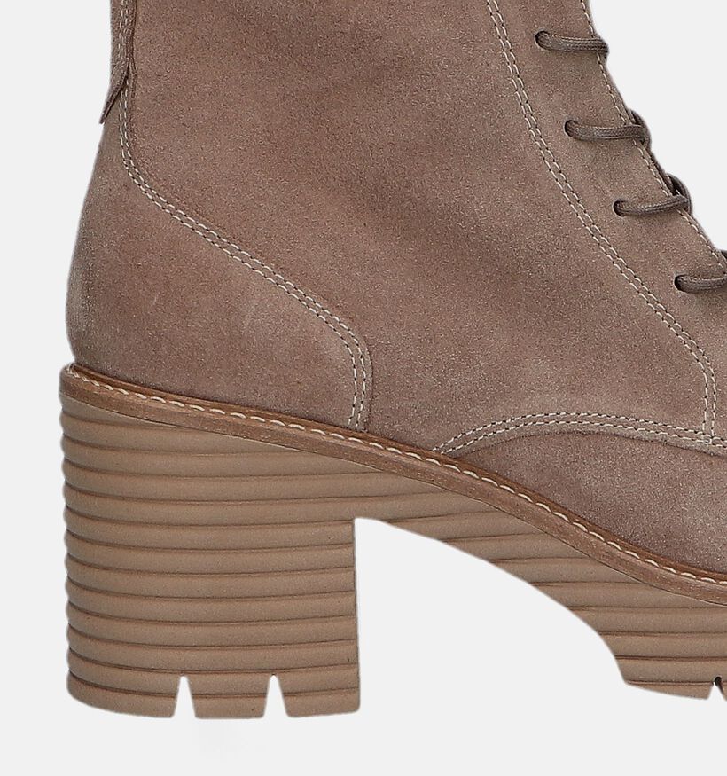 Softwaves Beige Veterboots voor dames (332653) - geschikt voor steunzolen