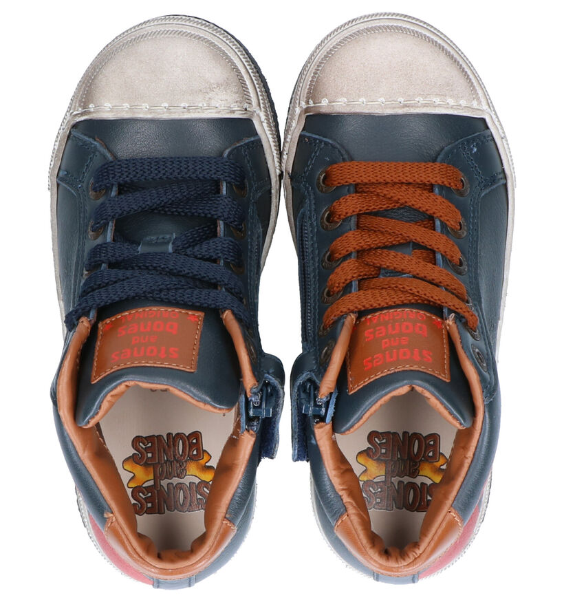 STONES and BONES Lirex Chaussures hautes en Bleu en cuir (255451)