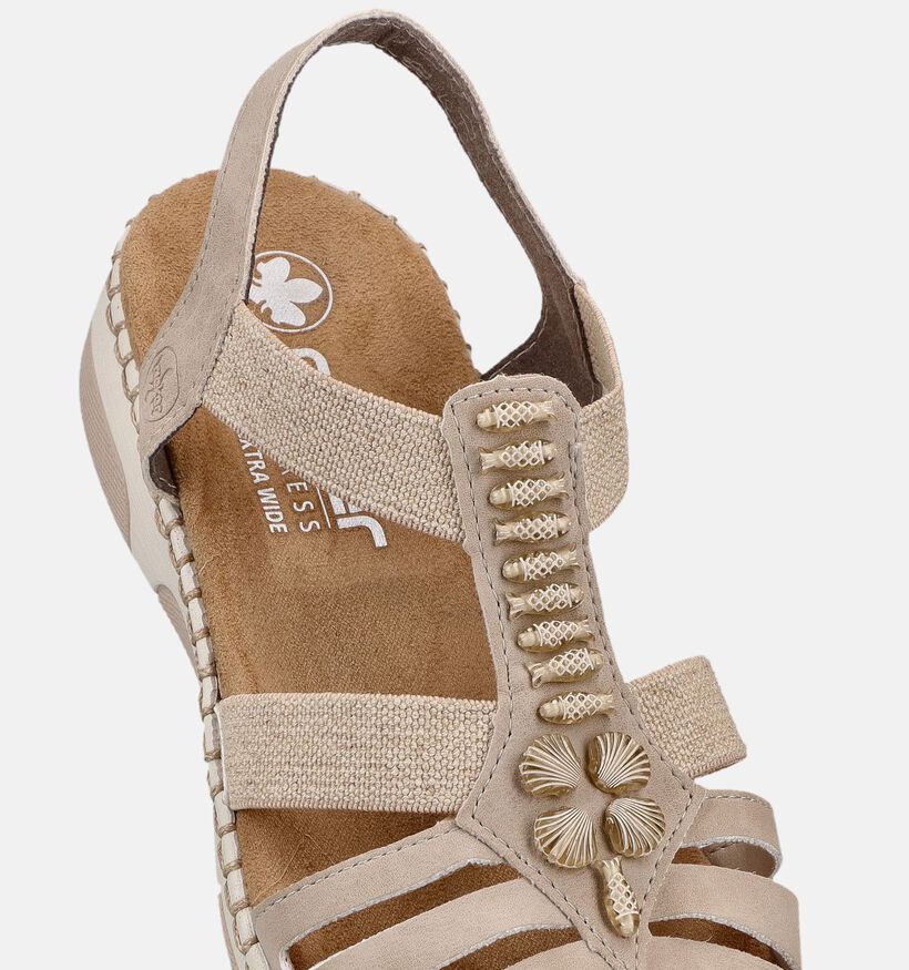 Rieker Sandales plates en Beige pour femmes (370412)