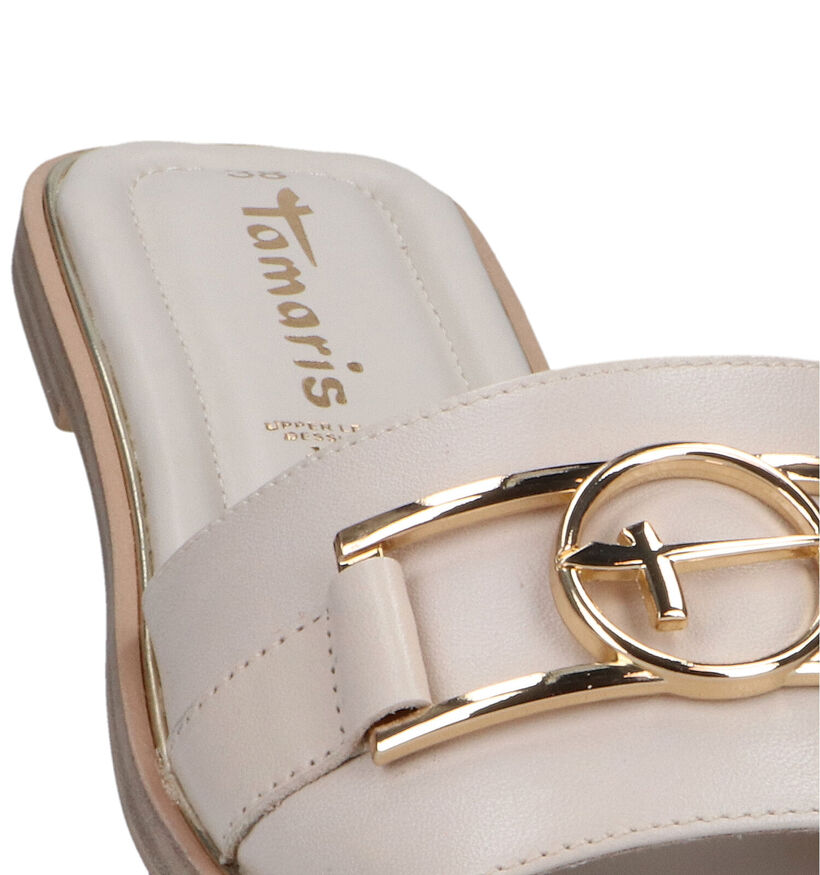 Tamaris Ecru Slippers in leer (325592)