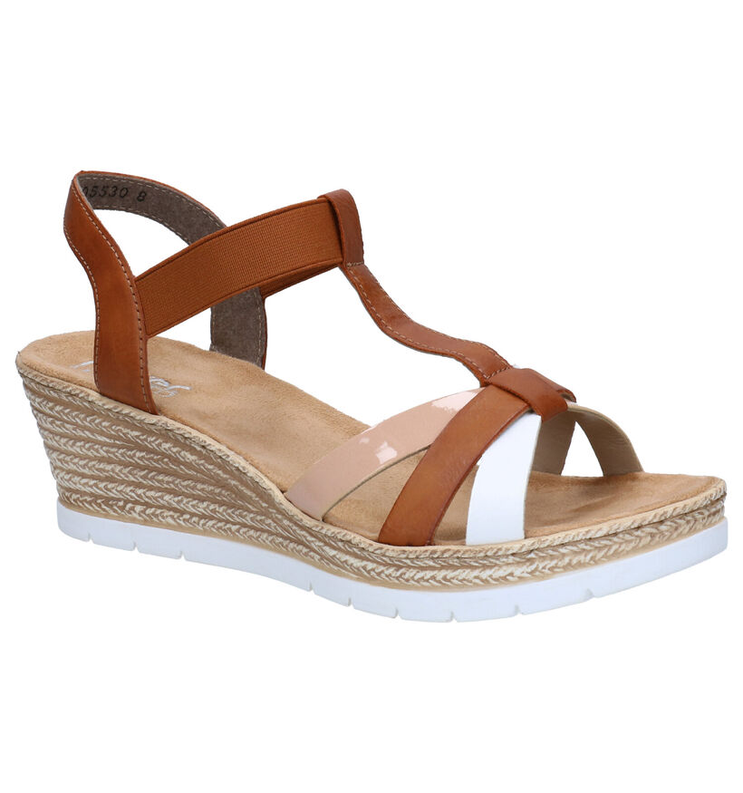 Rieker Cognac Sandalen met sleehak voor dames (339120)