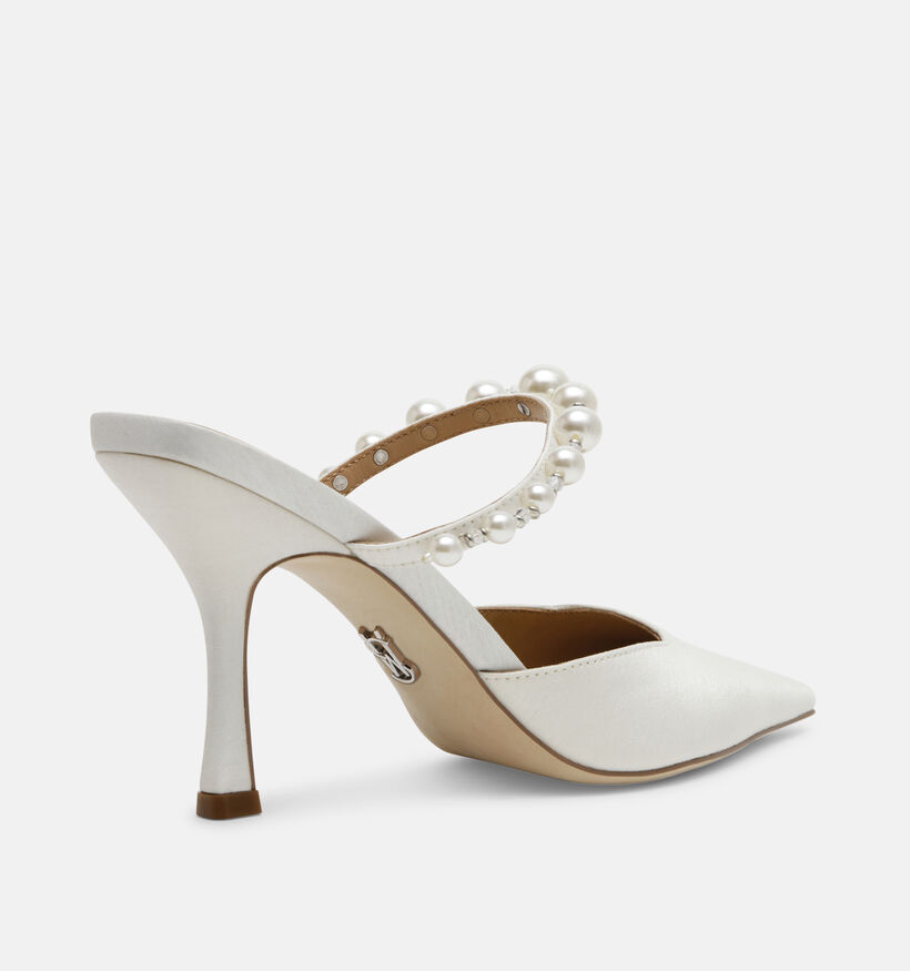 Steve Madden Brecki Satin Witte Slippers op hak voor dames (379925)