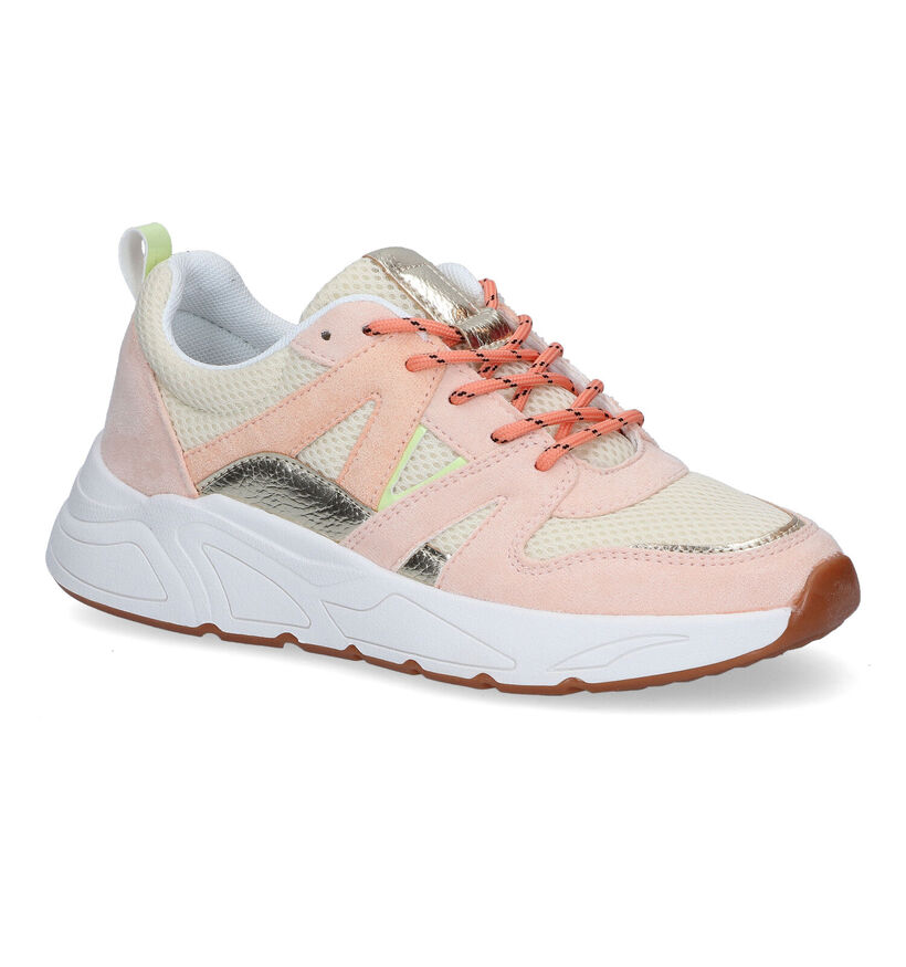 Poelman Baskets casual en Rose clair en simili cuir (310327)