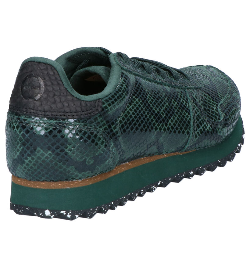 Woden Ydun Snake Groene Veterschoenen in nubuck (254195)