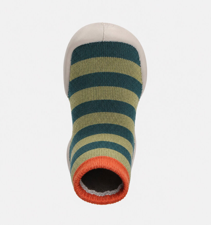 Coll&eacute;gien Pantoufles ferm&eacute;es en Vert kaki pour filles, gar&ccedil;ons (364990) - pour semelles orthop&eacute;diques
