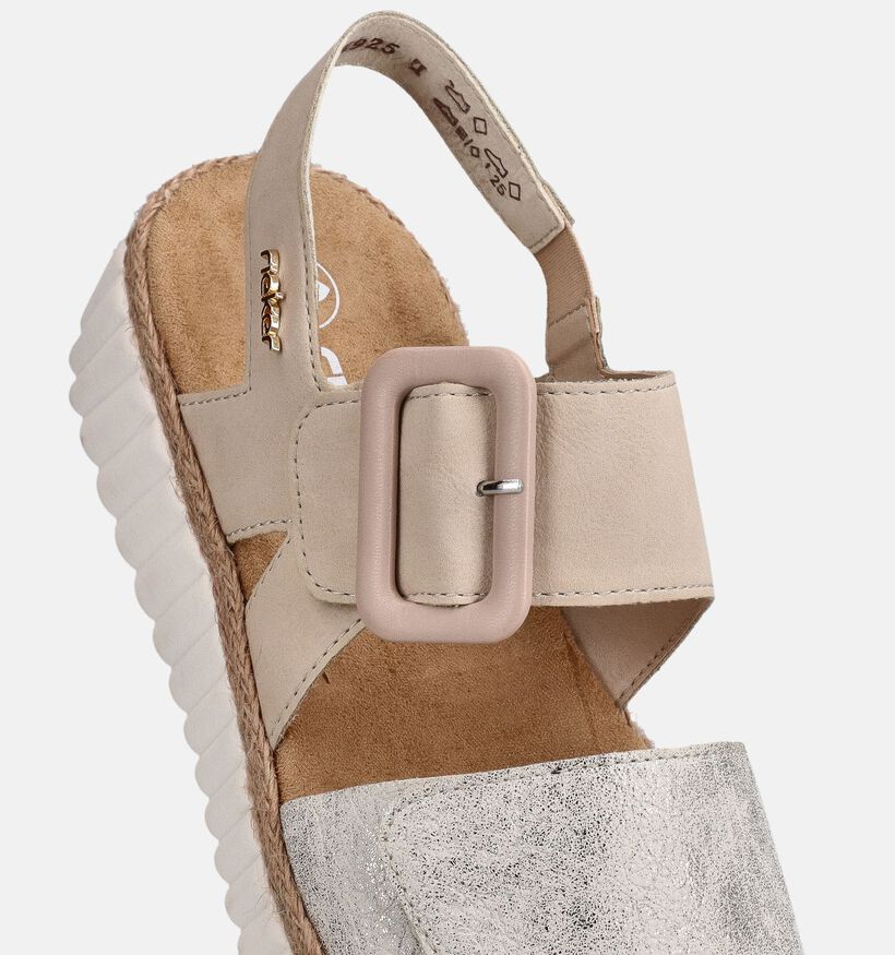 Rieker Sandales compens&eacute;es en Beige pour femmes (370418)