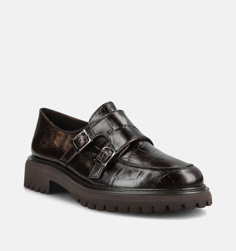Paul Green Donkerbruine Loafers voor dames (379780)