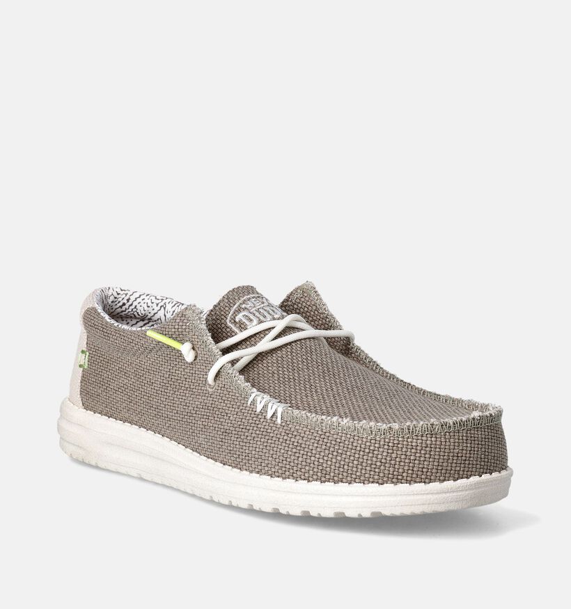 HEYDUDE Wally Braided Kaki Mocassins voor heren (353465) - geschikt voor steunzolen