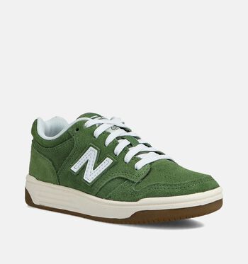New Balance 480 Low Baskets White/ Black/White/ Dark Alpine Green