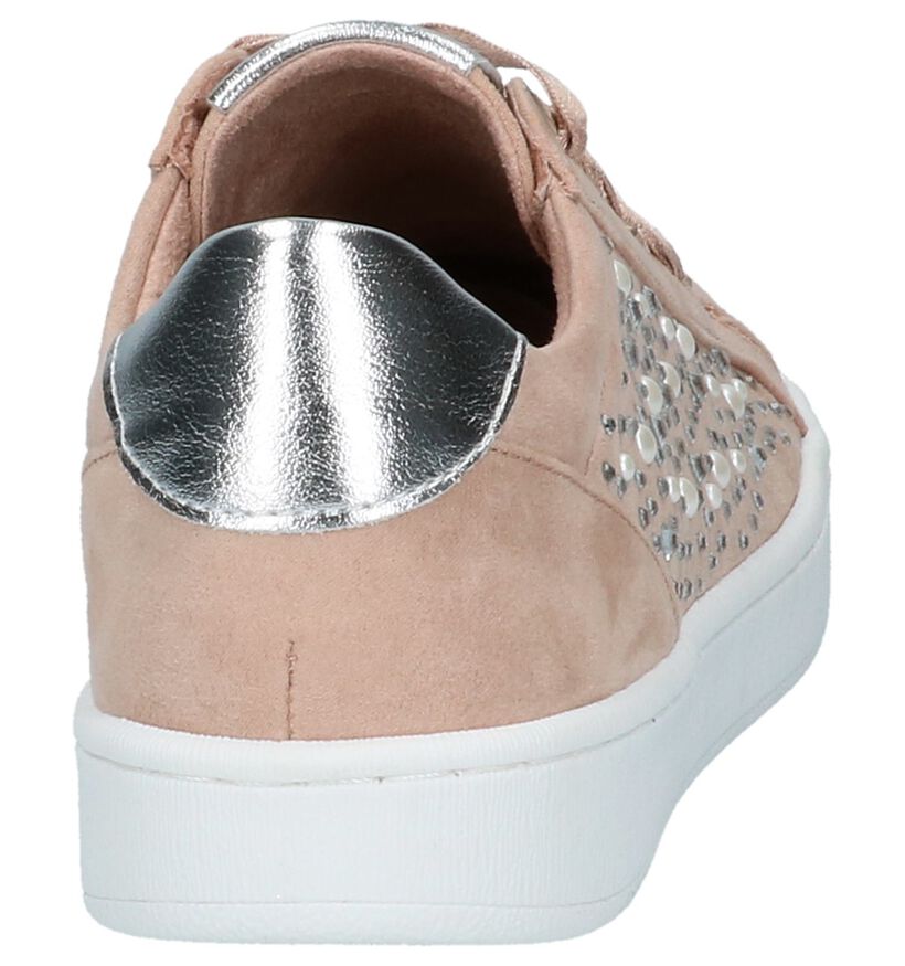 Roze Lage Geklede Sneakers Marco Tozzi in stof (214444)