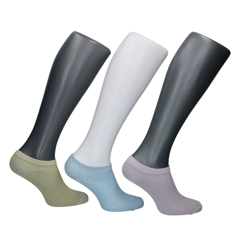 Teckel Socks Roze/Gele/Blauwe Enkelsokken - 3 Paar (279238)