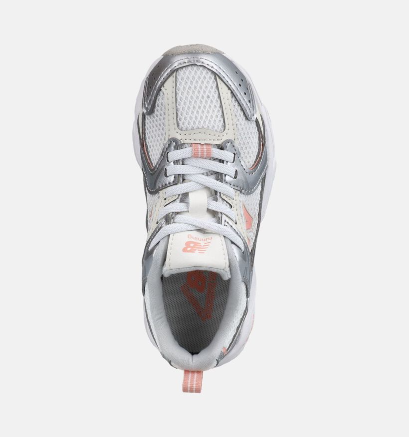 New Balance 530 Baskets basses en Argent/Rose pour filles (375228) - pour semelles orthop&eacute;diques