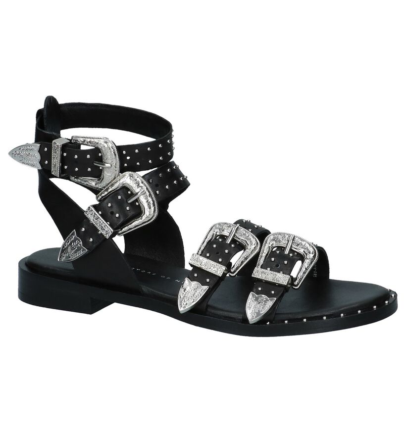 Zwarte Geklede Sandalen met Studs Bronx, , pdp