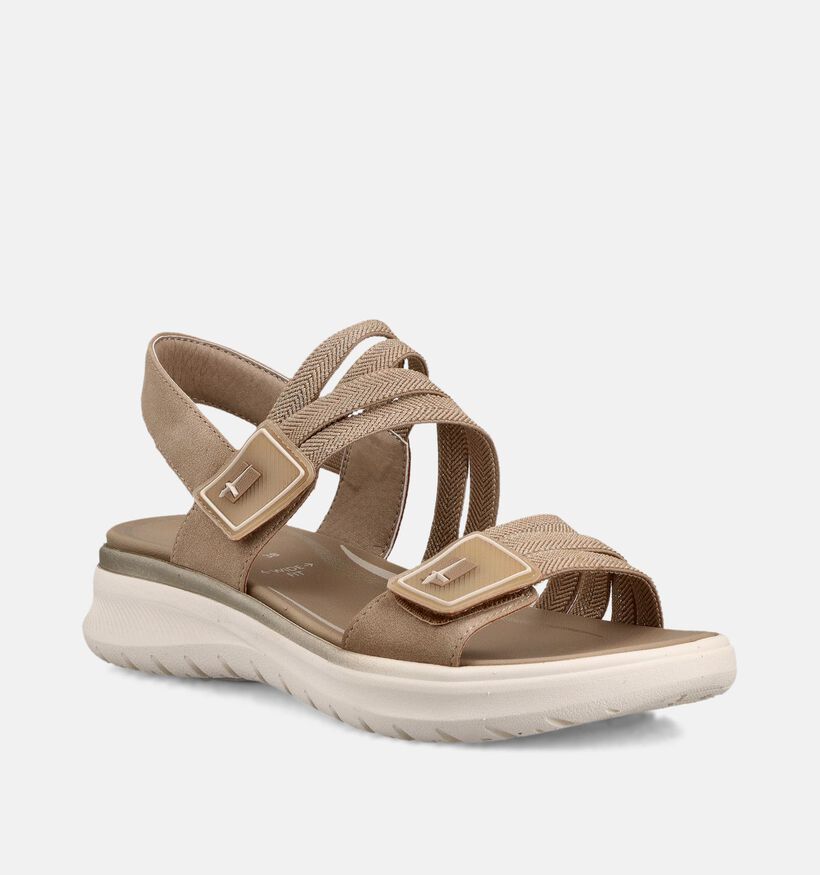 Tamaris Comfort Donkerbeige/Gouden Sandalen voor steunzolen voor dames (371803) - geschikt voor steunzolen