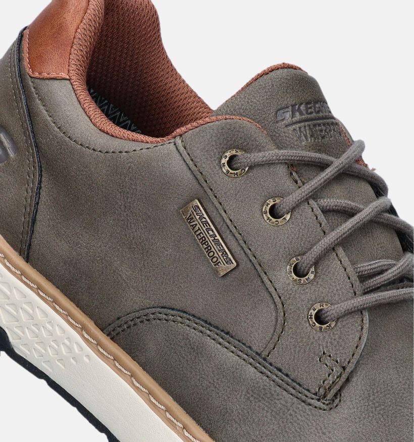 Skechers Garlan Pryor Chaussures &agrave; lacets en Vert kaki pour hommes (376890)