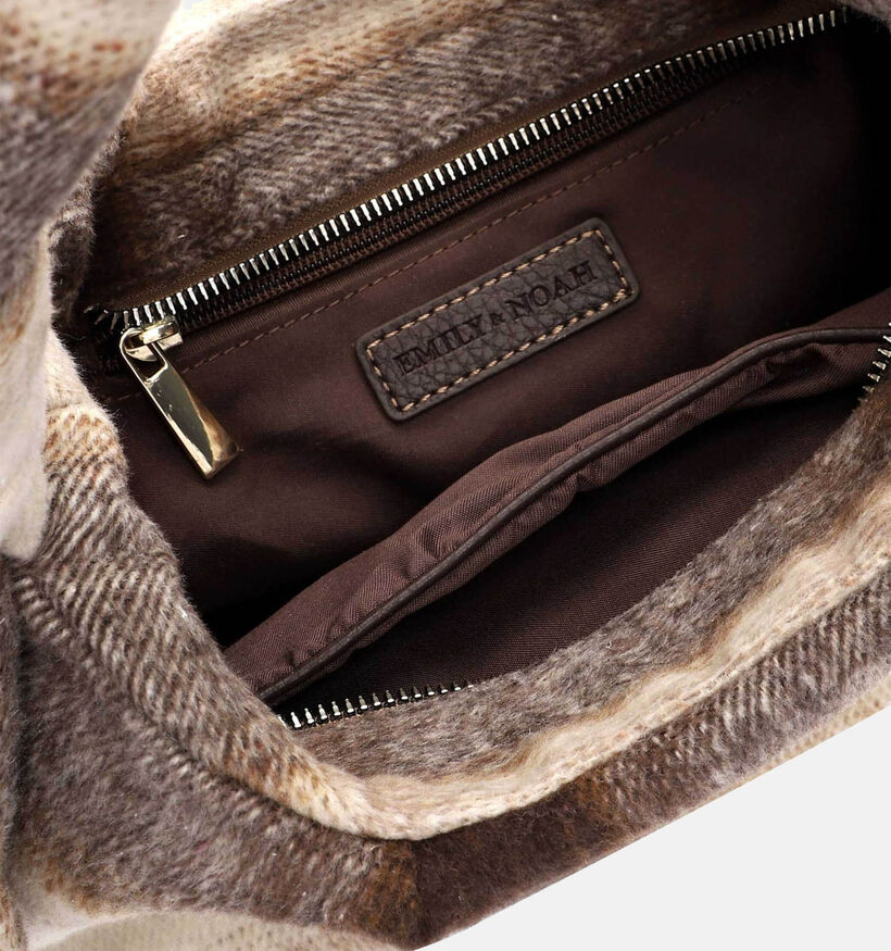 Emily & Noah Hanneke Sac porté croisé Plaid en Beige/Marron pour femmes (363446)