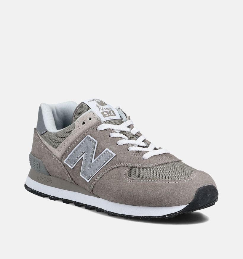New Balance 574 Baskets en Taupe/Gris pour hommes (366263) - pour semelles orthopédiques
