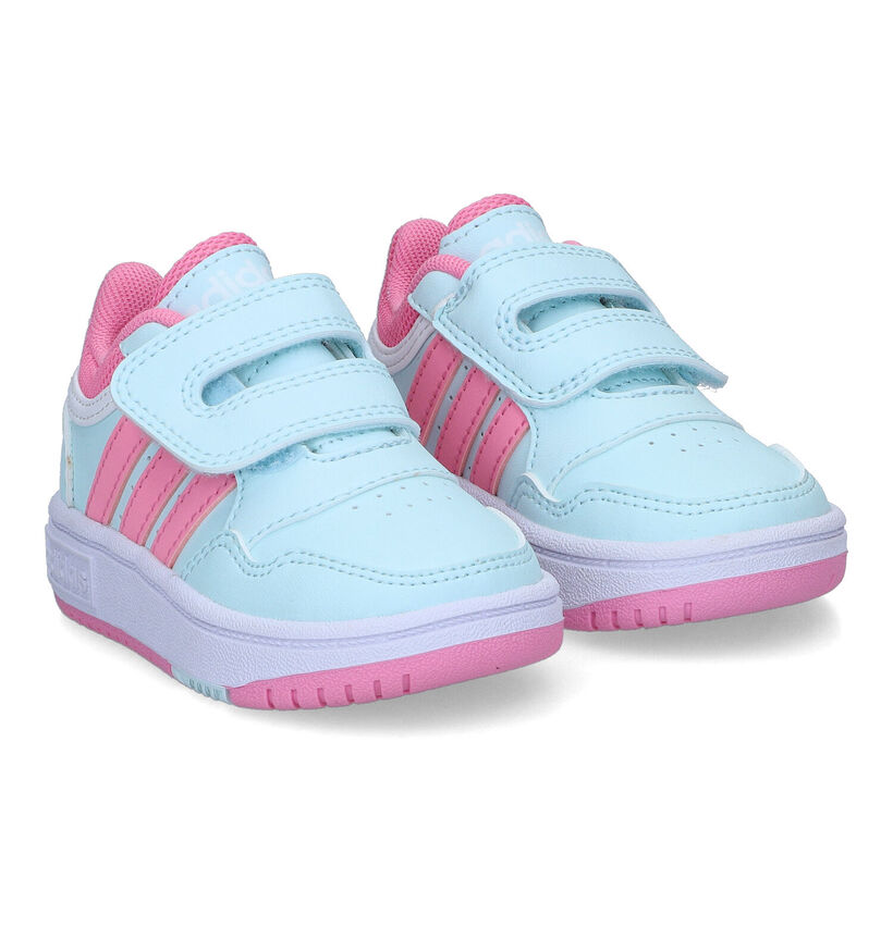 adidas Hoops 3.0 Baskets en Bleu pour filles (324320) - pour semelles orthopédiques