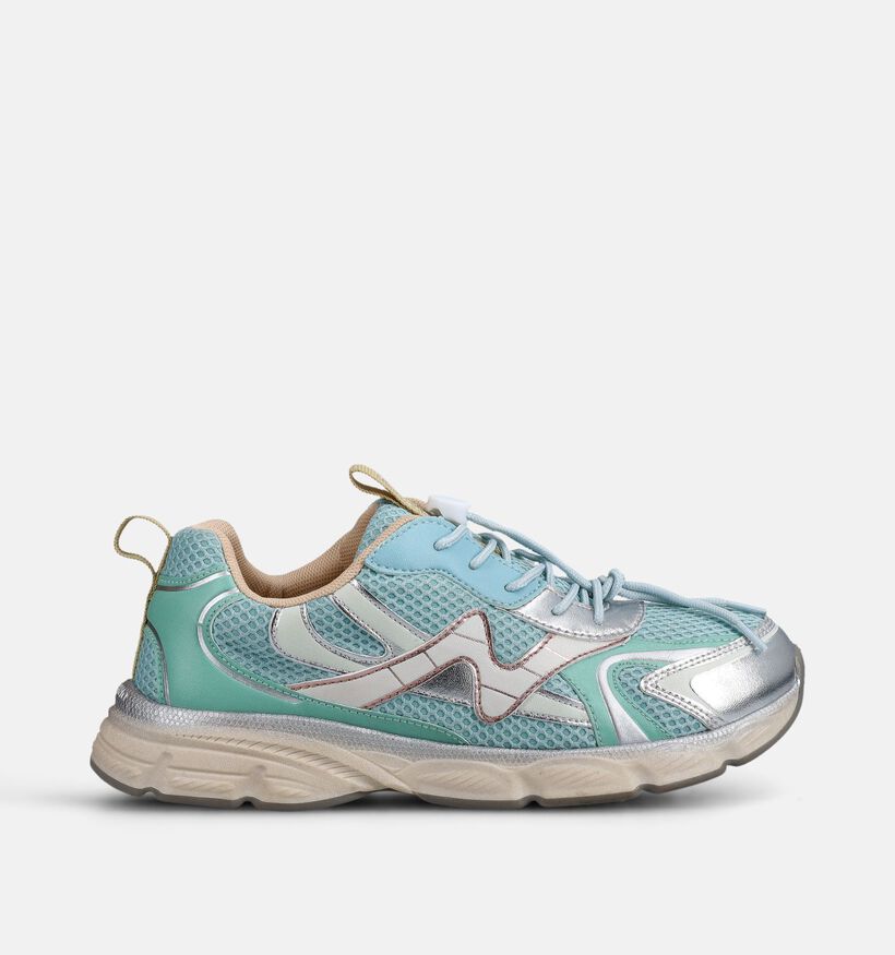 Naturino Wave Blauwe/Groene Sneakers voor meisjes (377263) - geschikt voor steunzolen