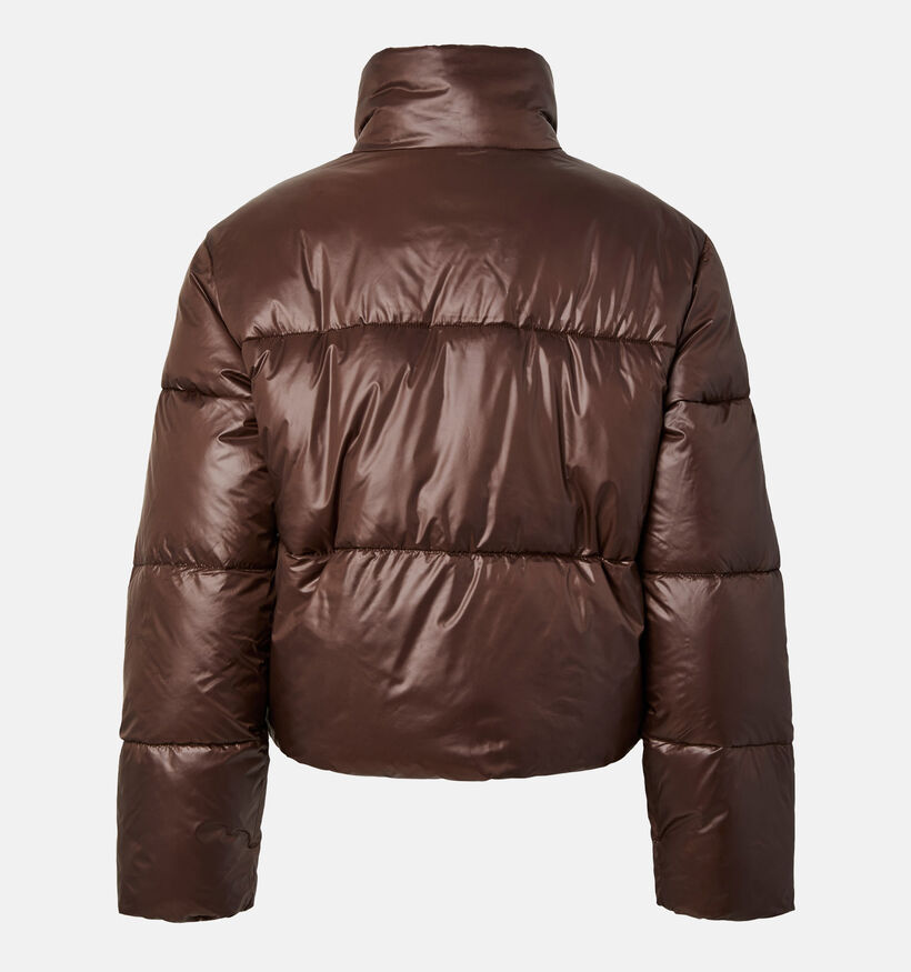 Pieces Amilia Donkerbruine Korte Puffer Jas voor dames (378379)