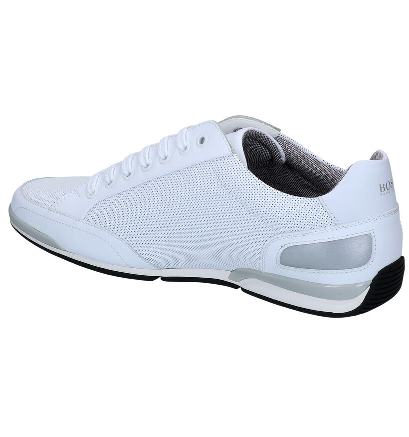 Hugo Boss Saturn Low Witte Veterschoenen in leer (285645)