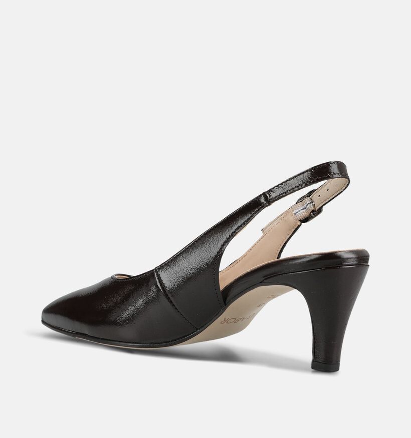 Gabor Escarpins Slingback en Brun fonc&eacute; pour femmes (377280)