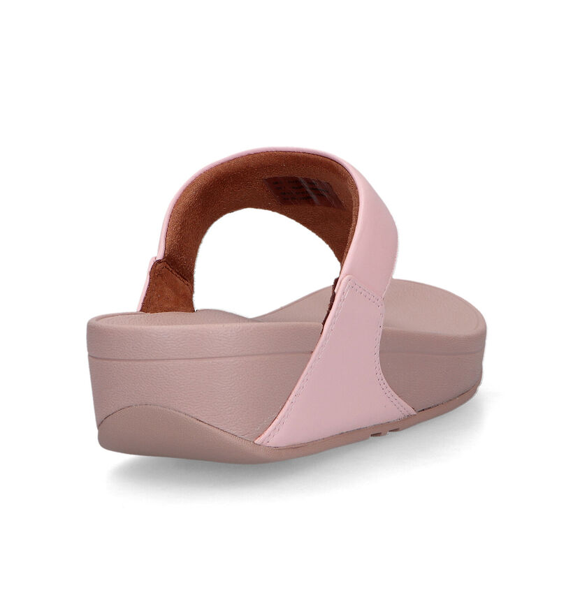 FitFlop Lulu Leather Toepost Zwarte Teenslippers voor dames (353633)