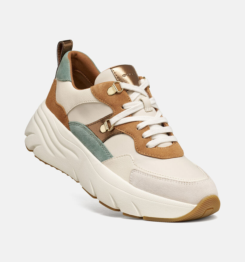Geox Diamanta Baskets en Beige/Multi pour femmes (377784) - pour semelles orthop&eacute;diques