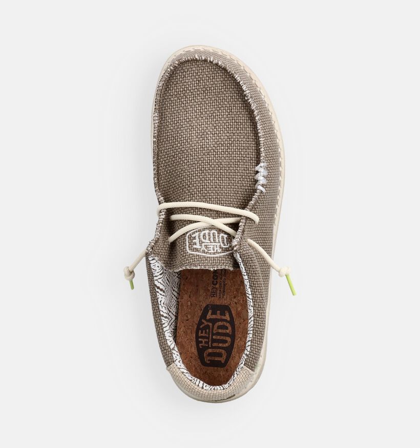 HEYDUDE Wally Braided Chaussures &agrave; enfiler en Kaki pour hommes (353465) - pour semelles orthop&eacute;diques